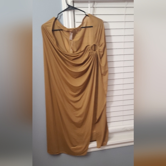 SKIMS Sarong Skirt Swim Cover Up Long Mesh Long Tonal Ring Almond Brown NWT 2X - Picture 3 of 6